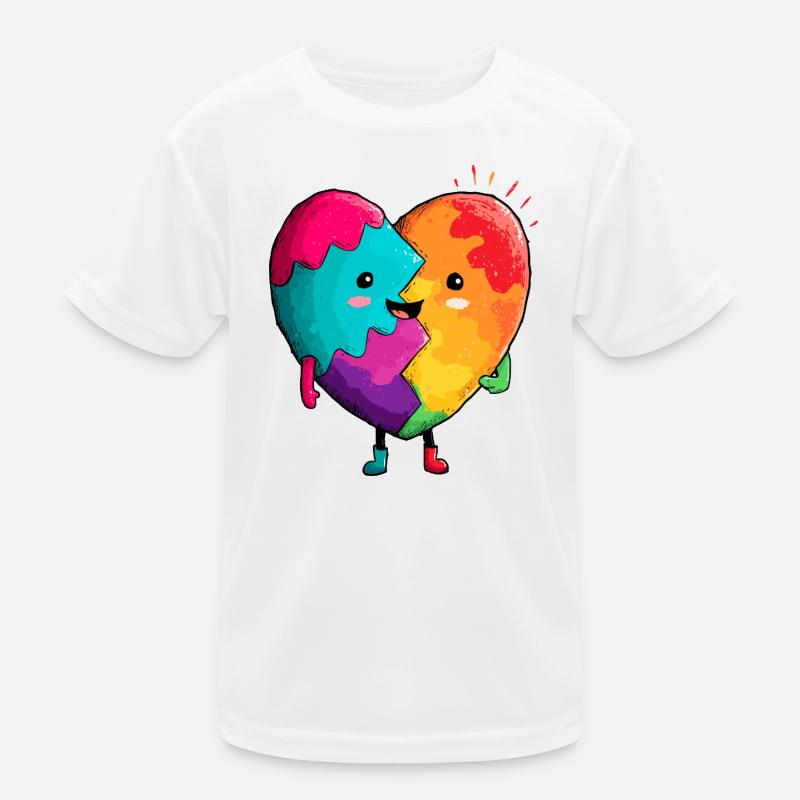 Regenbogenherz Umarmung Kinder Funktions-T-Shirt