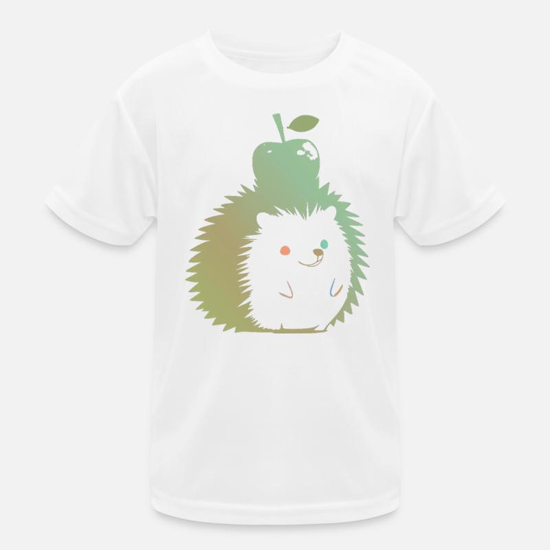Pastel Hedgehog with Apple Kids Functional T-Shirt
