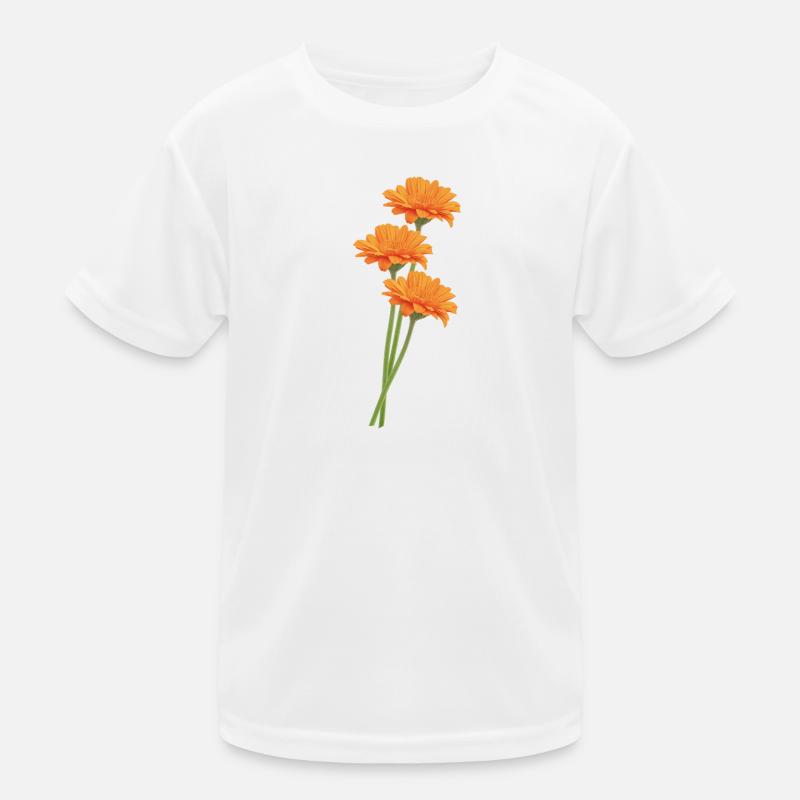 Orangene Gerbera Trio Kinder Funktions-T-Shirt