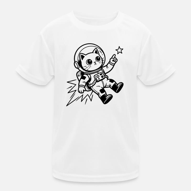 Cat Astronaut in Space Kids Functional T-Shirt