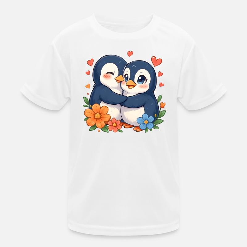 Kuschelpinguine Liebesduo Kinder Funktions-T-Shirt
