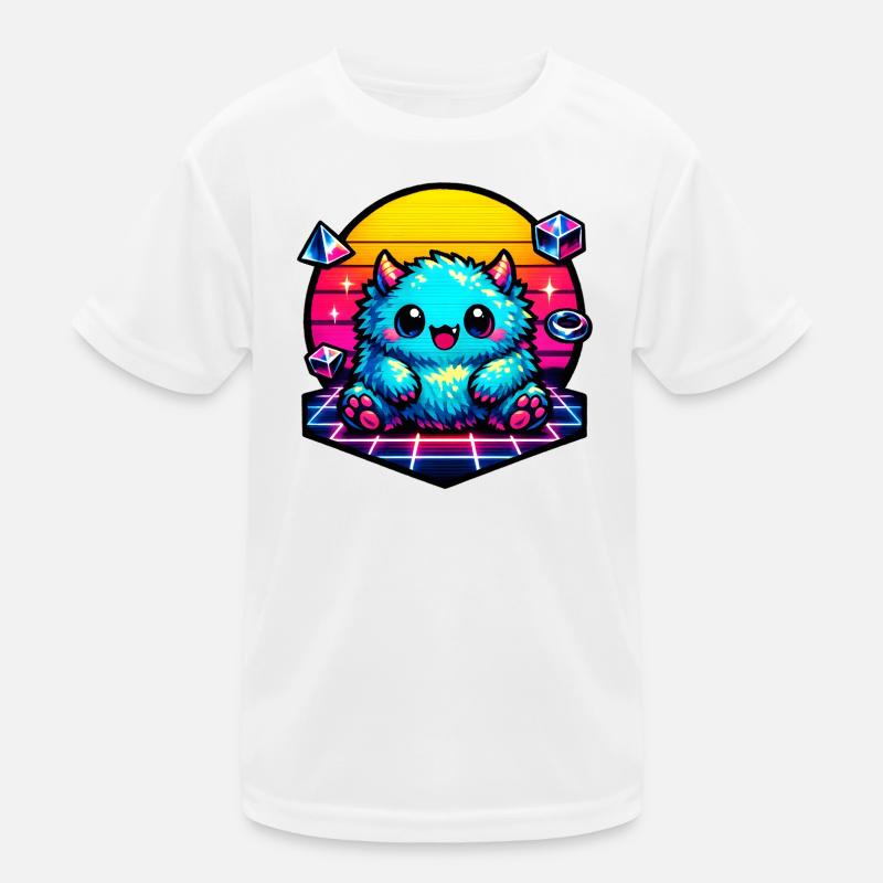 Neon-Puschelmonster Kinder Funktions-T-Shirt