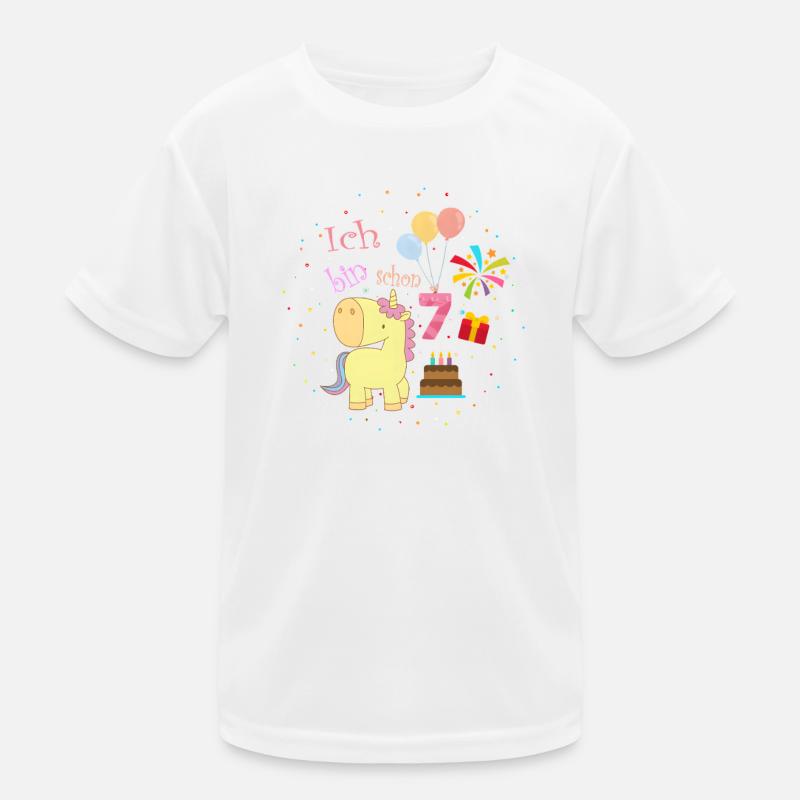 7. Geburtstag Einhorn – Ich bin schon 7 Mädchen Kinder Funktions-T-Shirt