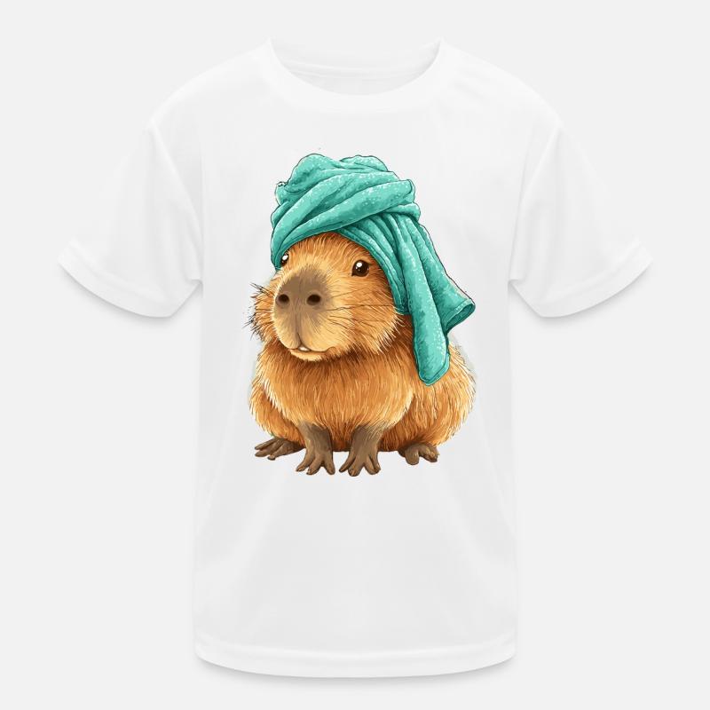 Capybara con il tessuto Maglietta sportiva per bambini
