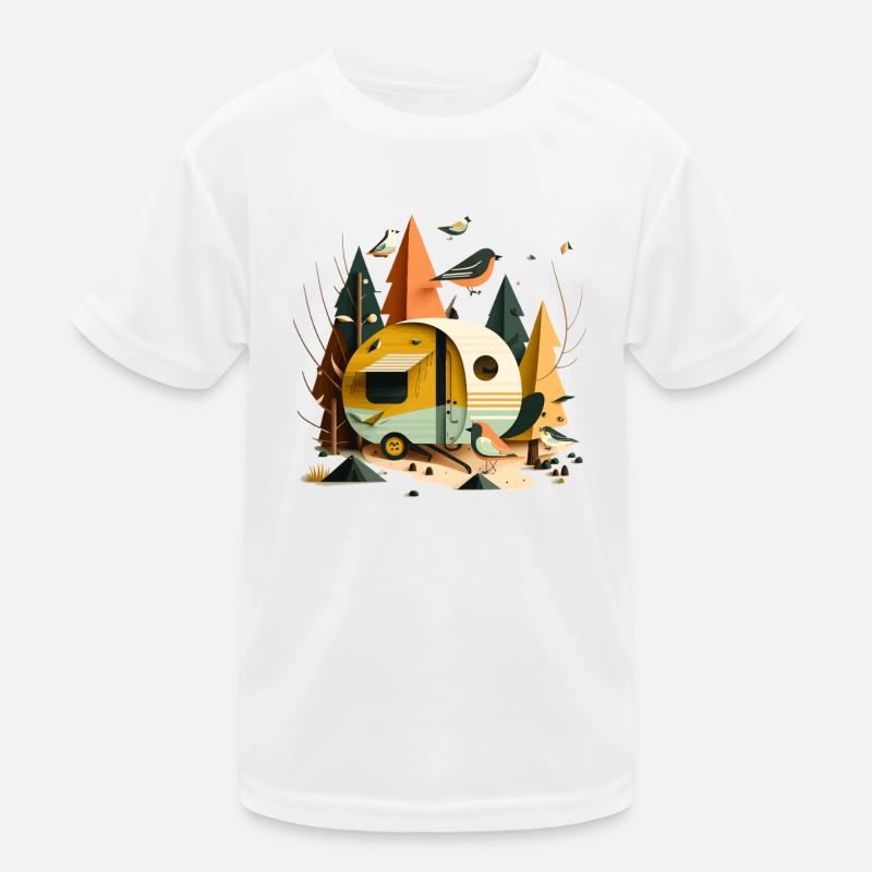 Caravan In The Forest Kids Functional T-Shirt
