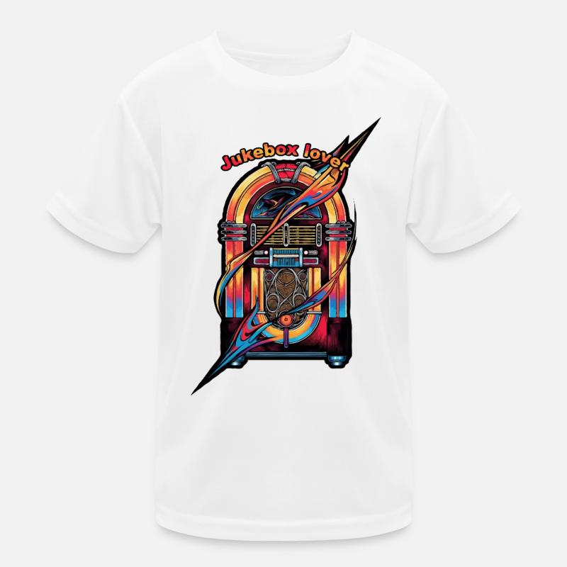Jukebox Lover Neon Retro Kids Functional T-Shirt