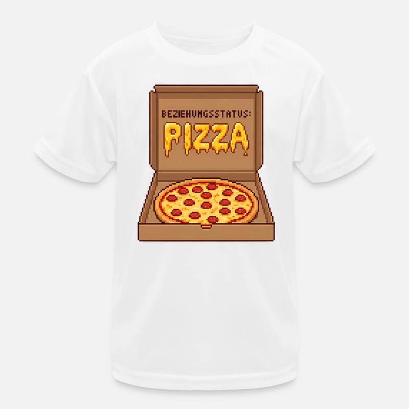 Statut relationnel Pizza célibataire Saint-Valentin T-shirt sport Enfant