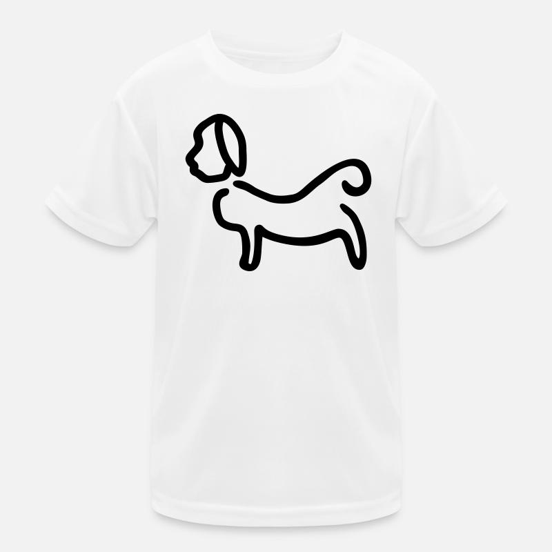 Hund_Silhouette Kinder Funktions-T-Shirt