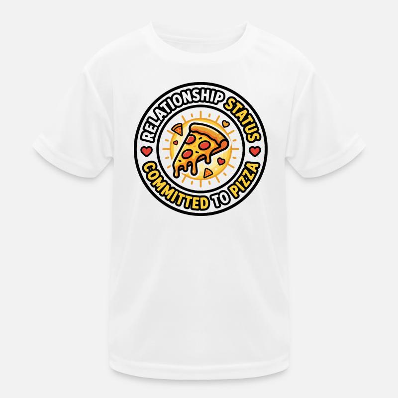 Relationship Status Committed to Pizza Kinder Funktions-T-Shirt