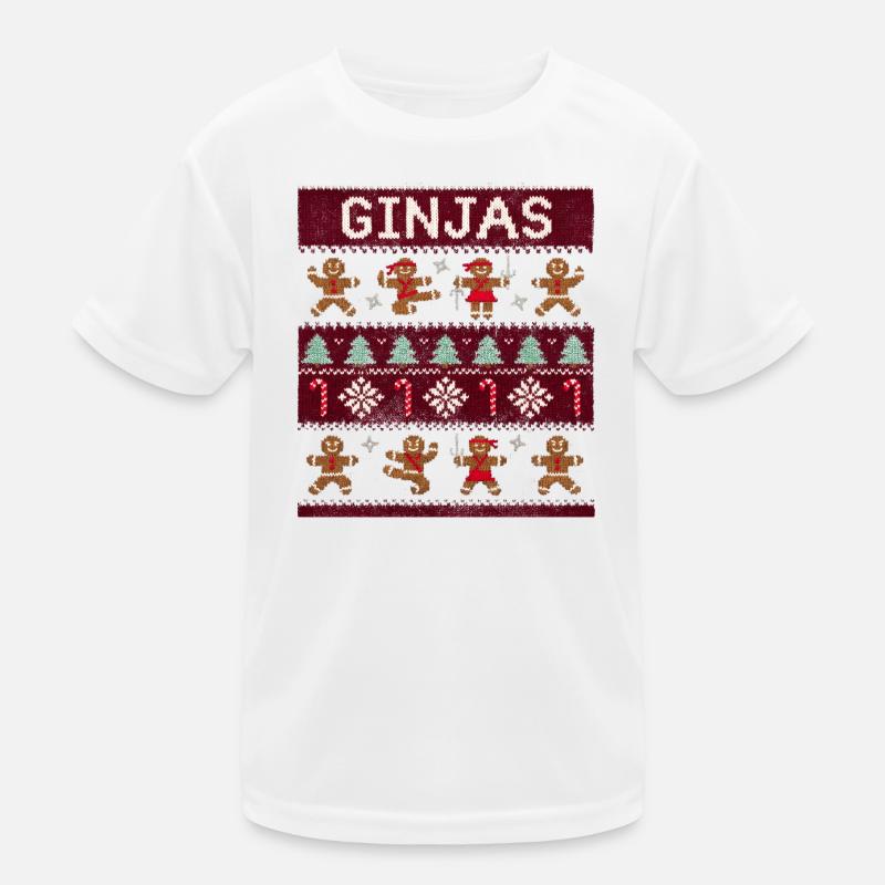Ginjas Lebkuchen-Weihnachtspullover Kinder Funktions-T-Shirt