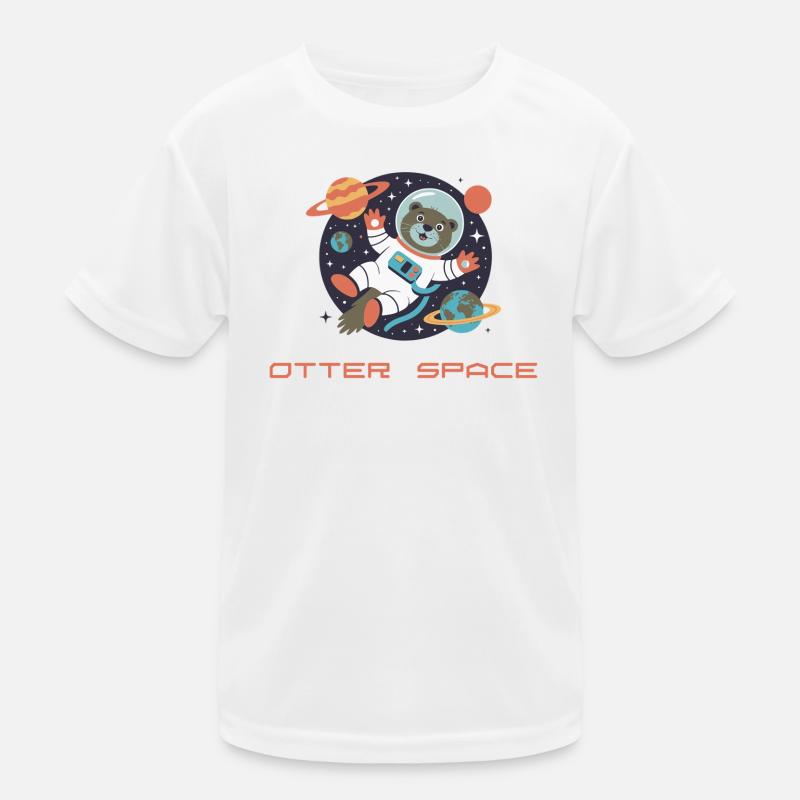 Otter in Space Retro Comic Kids Functional T-Shirt