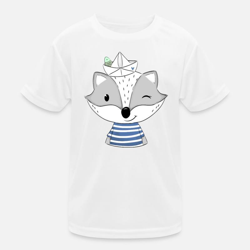 Matrosen Dachs mit Papierboot Kinder Funktions-T-Shirt