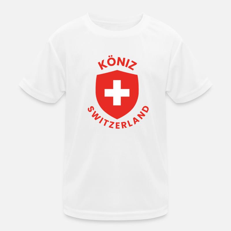 Köniz Switzerland Shield Emblem Kids Functional T-Shirt