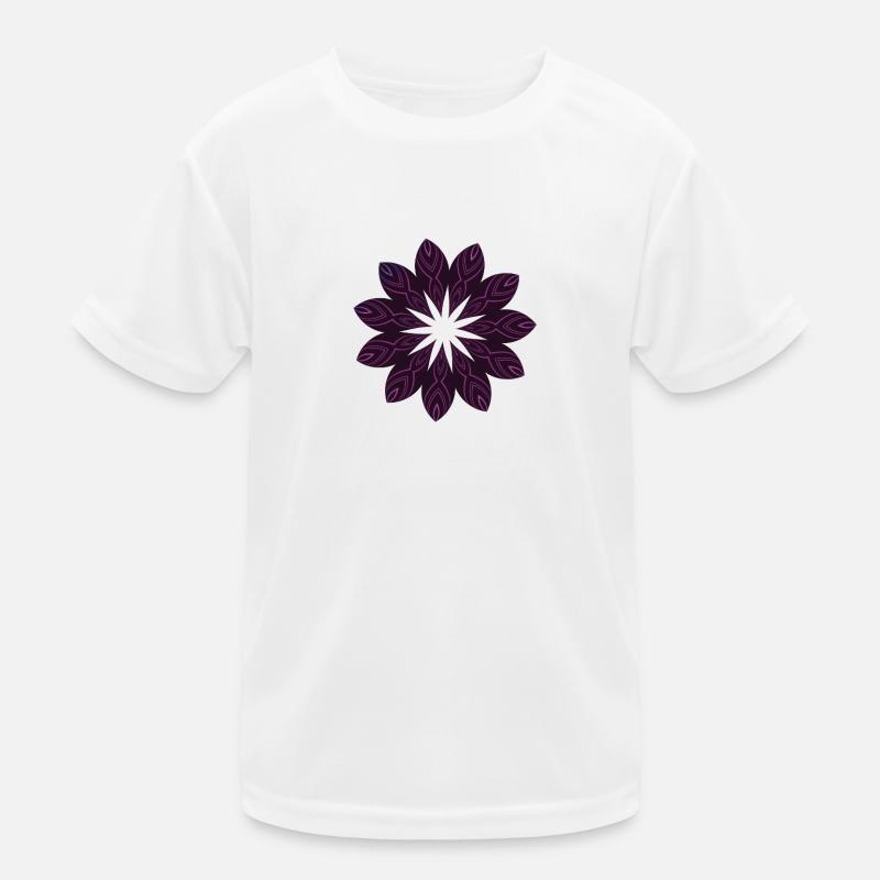 Dark Purple Mandala Flower Kids Functional T-Shirt