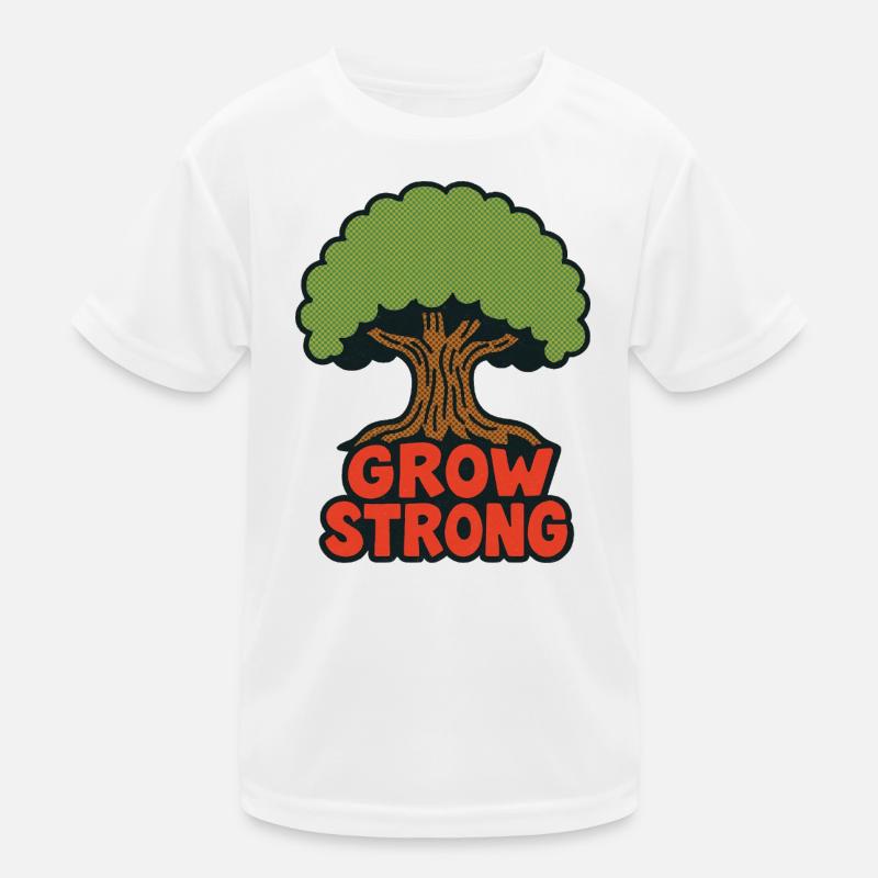 Grow Strong Tree Retro-Logo Kinder Funktions-T-Shirt