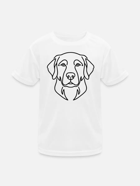 Labrador Kopf Hund Portrait Vektor - Kinder Funktions-T-Shirt - Weiß
