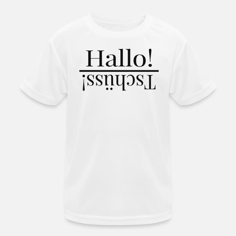 Hello – Funny Mirrored Typography Design - Kids Functional T-Shirt - white