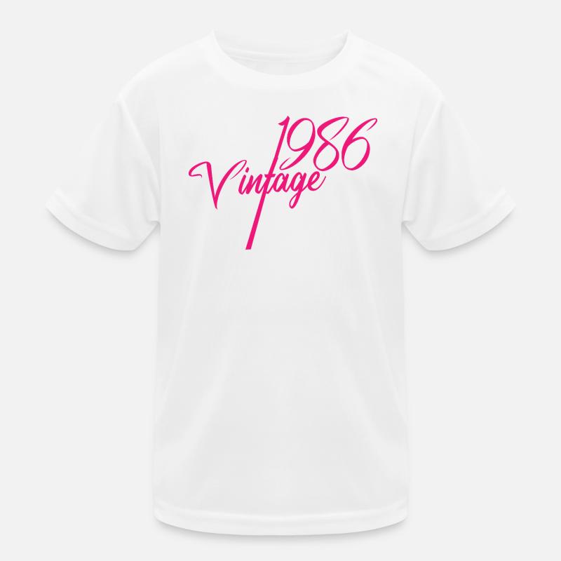 Vintage 1986 Script Kollektion Kinder Funktions-T-Shirt