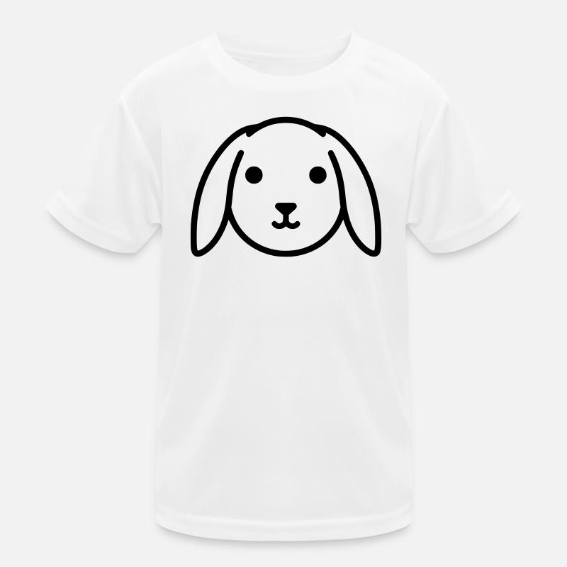 Cute floppy ear bunny rabbit head Kids Functional T-Shirt