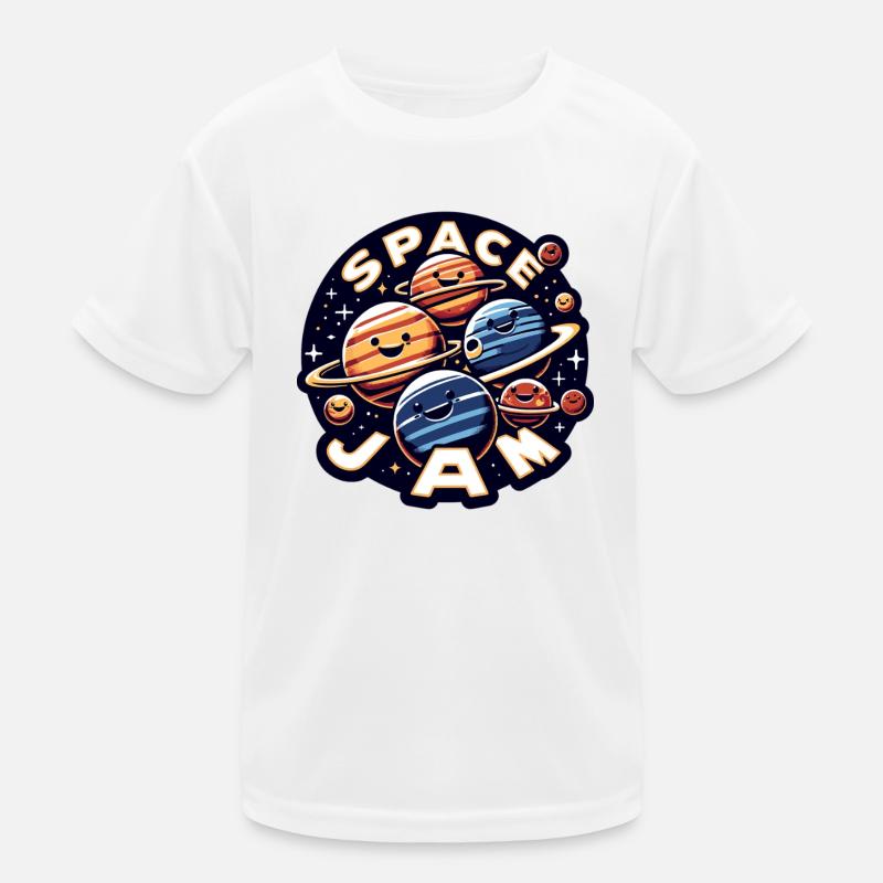 Laughing planets in space Kids Functional T-Shirt