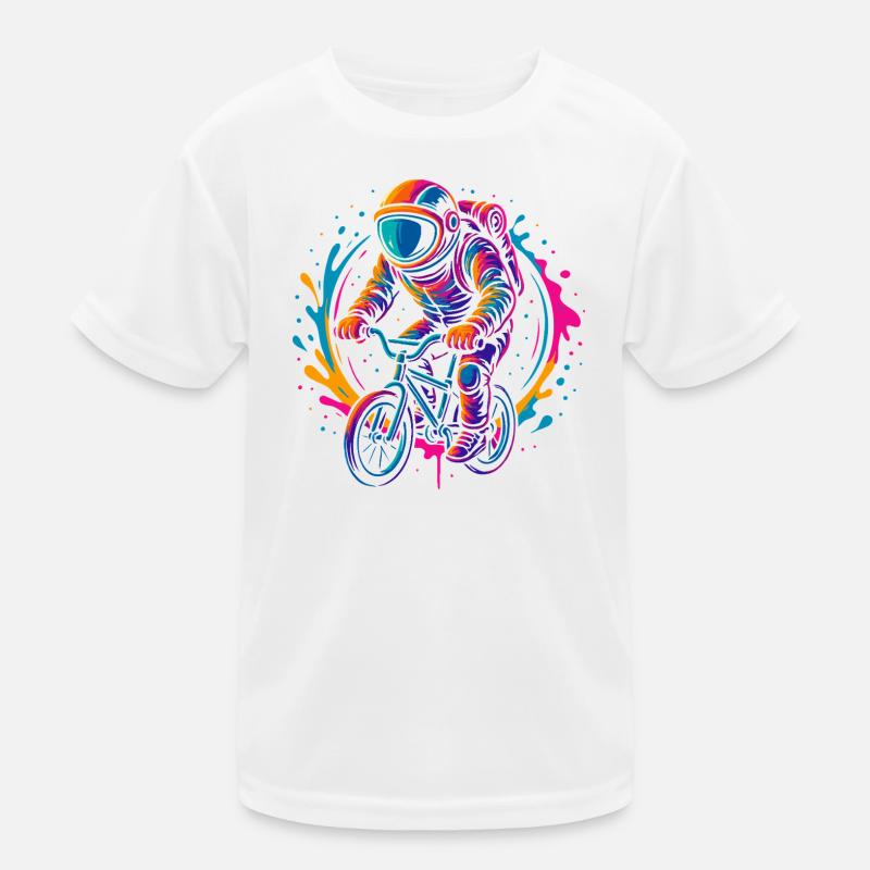 Astronaute néon à vélo, VTT, VTT T-shirt sport Enfant