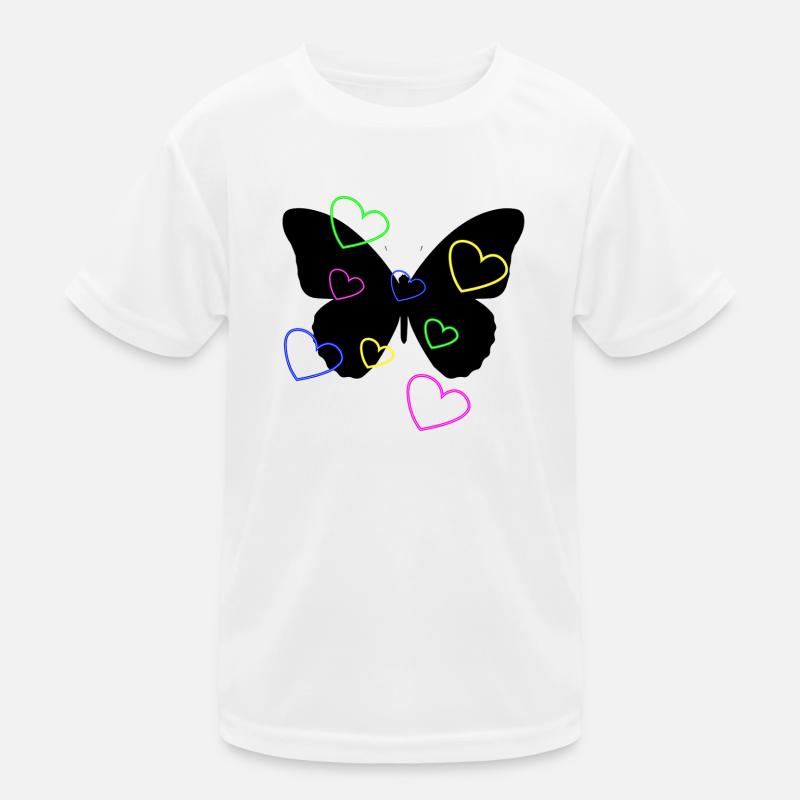 Cœurs Néon Multicolore sur Papillon  T-shirt sport Enfant