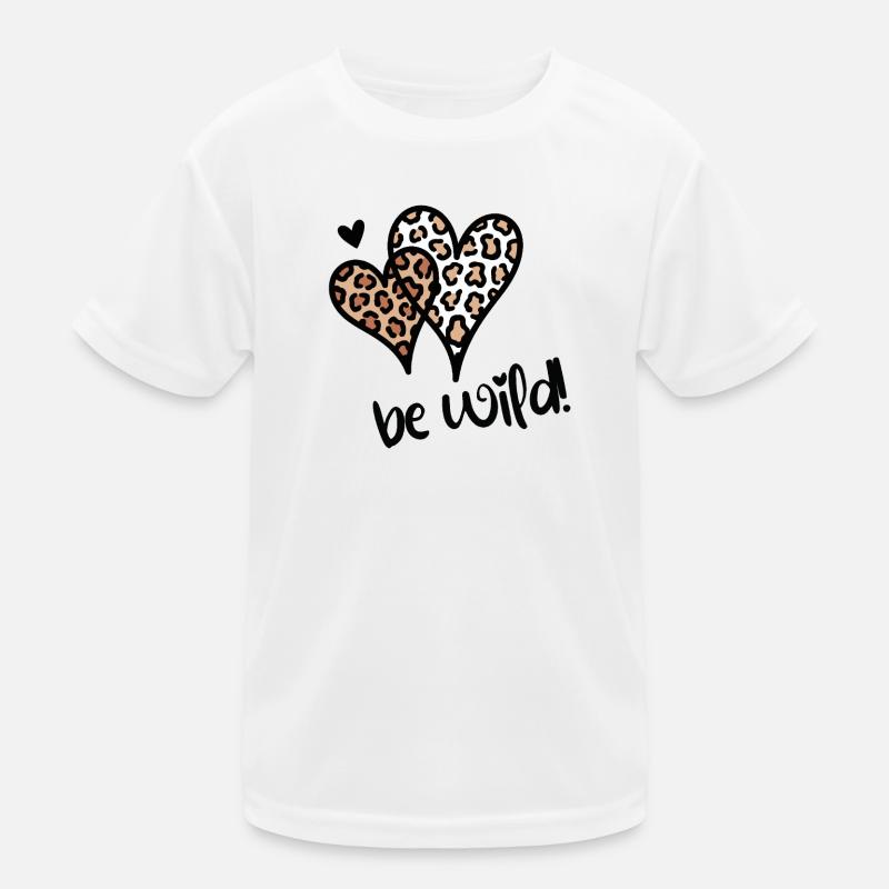 Be Wild Leopard Hearts - Kids Functional T-Shirt - white