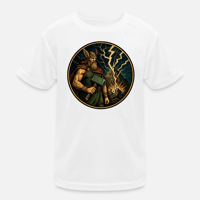 Thor with hammer Kids Functional T-Shirt