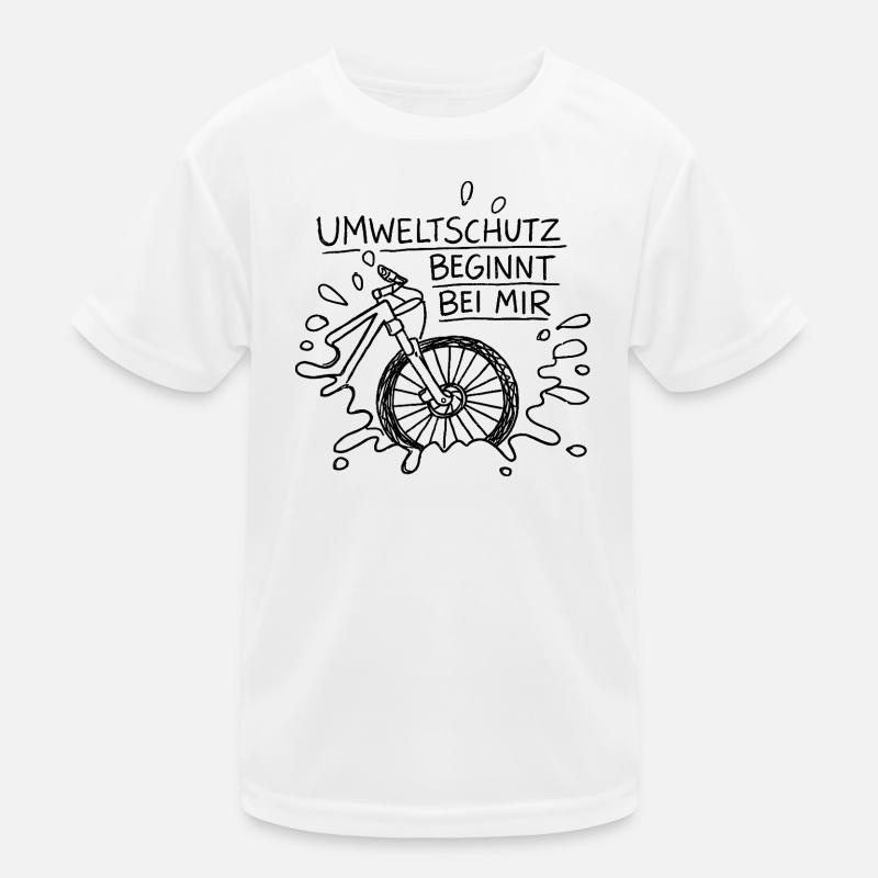 La protection de l’environnement commence avec moi. Vélo. T-shirt sport Enfant