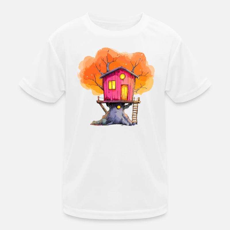 Pink Treehouse Autumn Magic Kids Functional T-Shirt