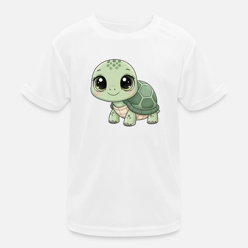 Mintgrüne Kuschelturtle Kinder Funktions-T-Shirt