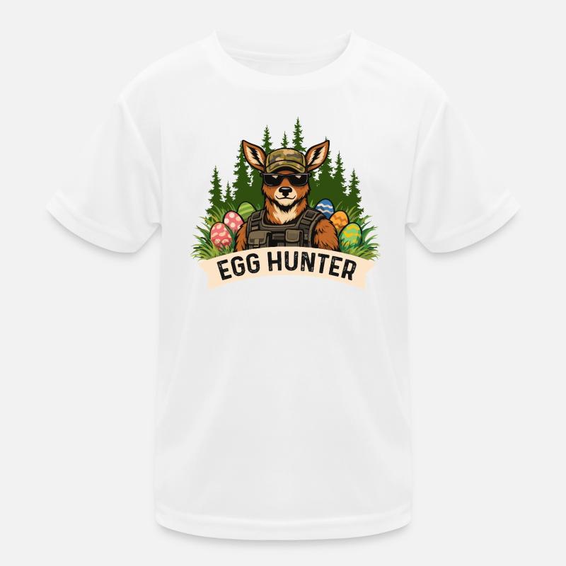 Egg Hunter Osterhase Frühling Eierfärben Kinder Funktions-T-Shirt