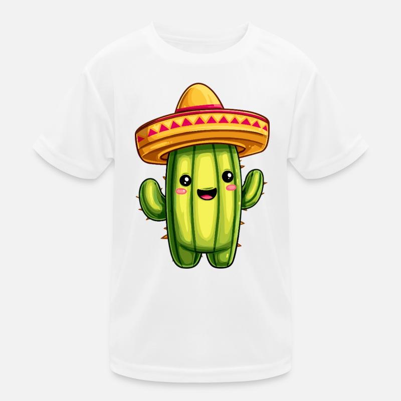 Kaktus mit Sombrero – kawaii Cactus Kinder Funktions-T-Shirt