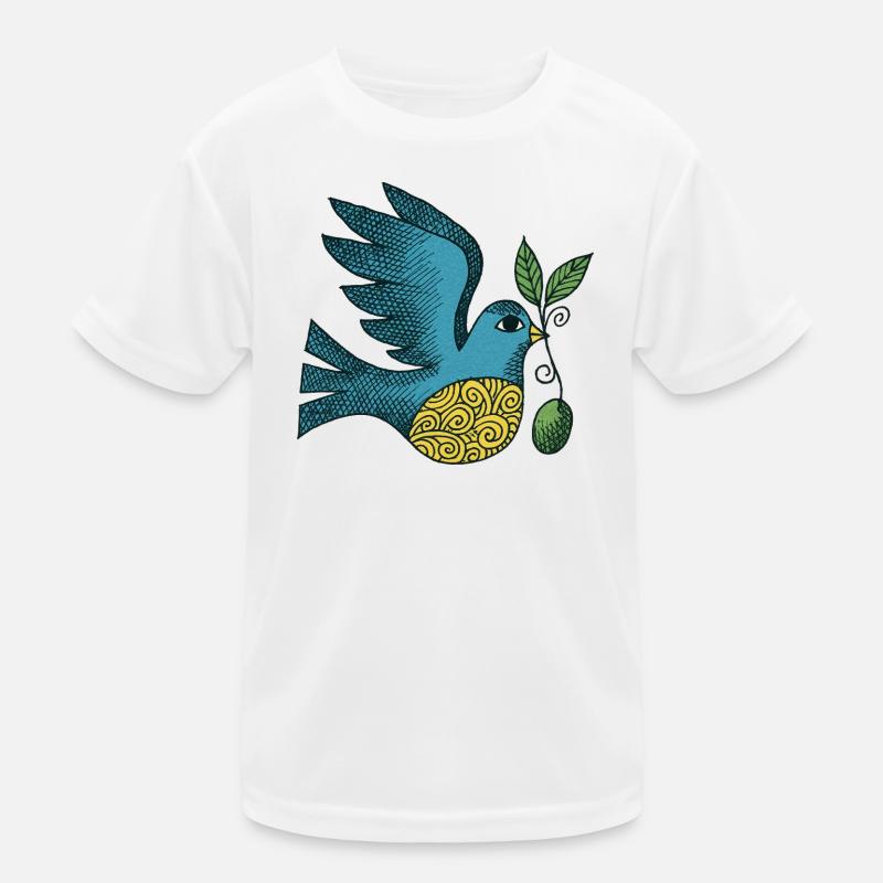 Azurblauer Vogel mit wirbelndem Bauch Kinder Funktions-T-Shirt