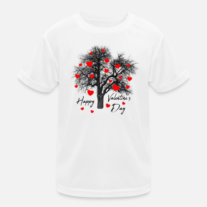 Rote Herzchen Baum mit Herzen Valentinstag Liebe Kinder Funktions-T-Shirt