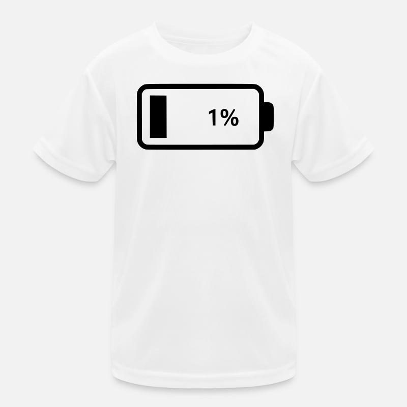 Empty battery battery 1% Kids Functional T-Shirt