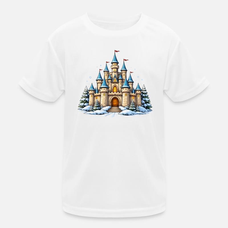 Winter Castle Fantasy Kids Functional T-Shirt