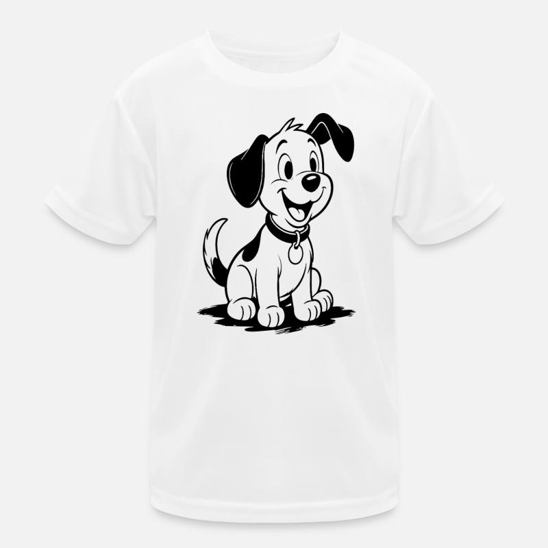 Fröhlicher Welpenfreund Kinder Funktions-T-Shirt