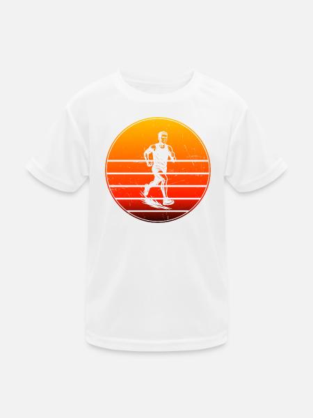 Iconisches Running Motiv - Kinder Funktions-T-Shirt - Weiß - Vorne
