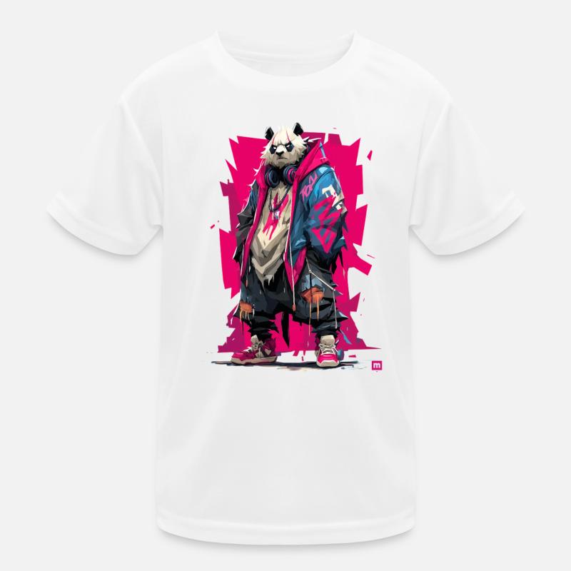 Panda Streetpunk Neon Jacket Kids Functional T-Shirt
