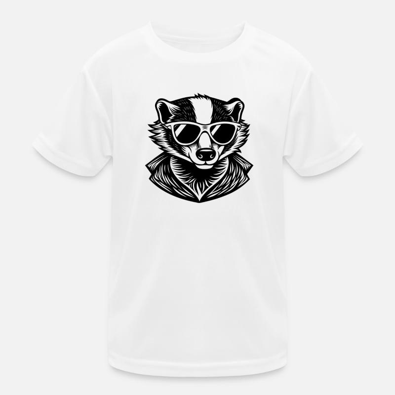 Badger in sunglasses Kids Functional T-Shirt