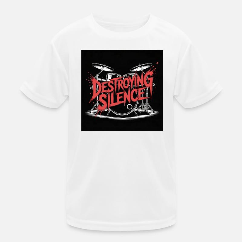 Destroying Silence Drum Graffiti Kinder Funktions-T-Shirt