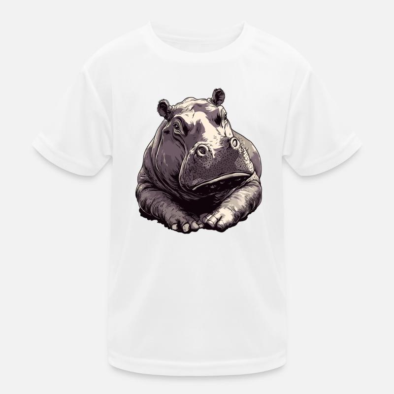 Hippo Charme Zeichnung Kinder Funktions-T-Shirt
