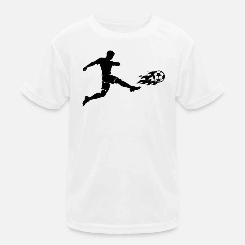 Soccer Striker Silhouette Kids Functional T-Shirt