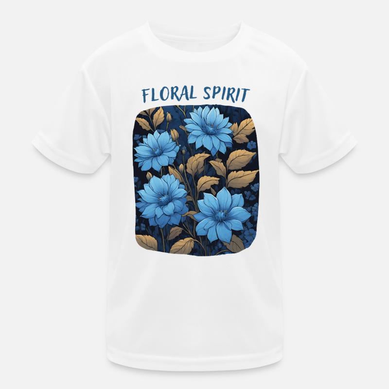 Blaue Blumen Kinder Funktions-T-Shirt