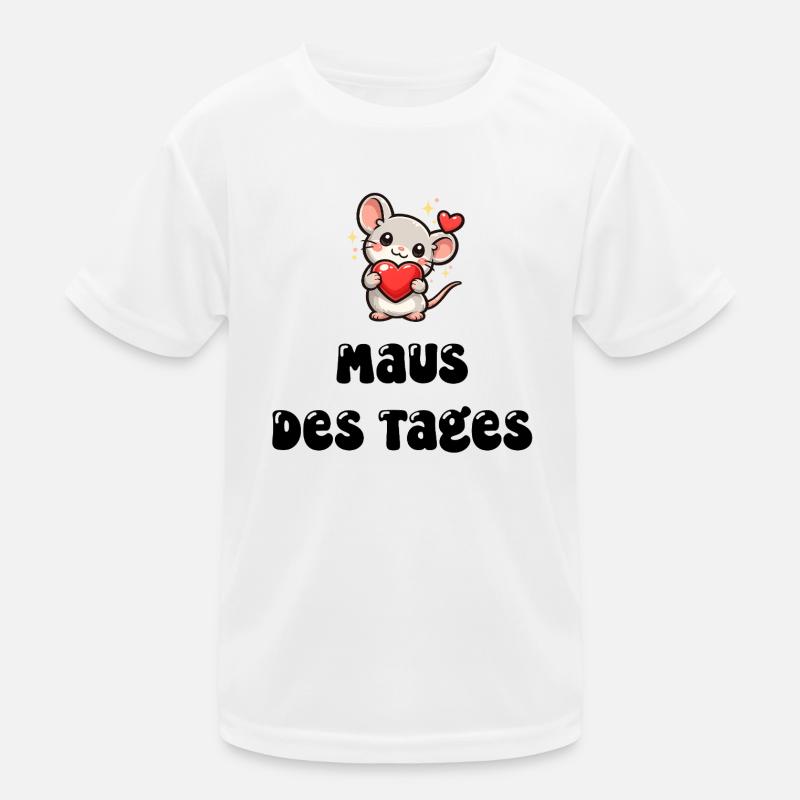 Maus mit Herz Kinder Funktions-T-Shirt