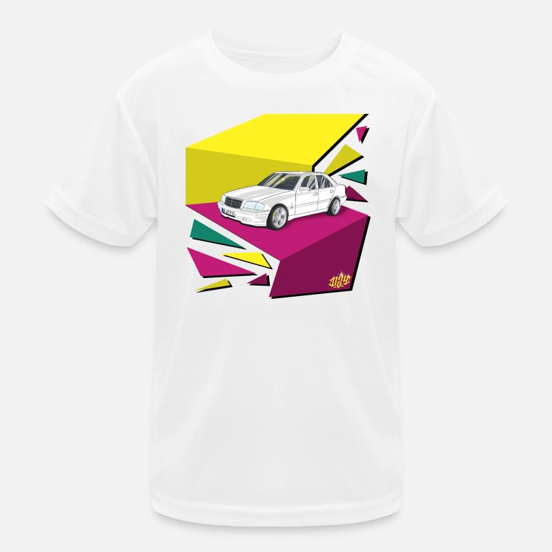 Retro Auto Neonflächen 80‘s Kinder Funktions-T-Shirt