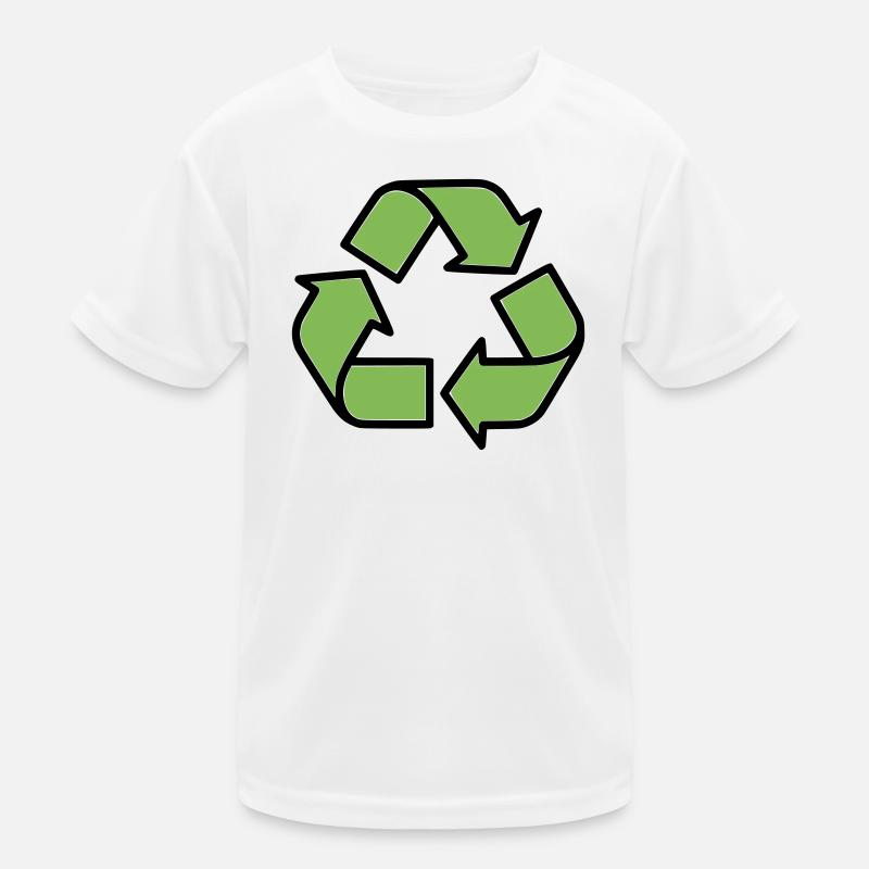  Recycling Zeichen Outline Kinder Funktions-T-Shirt
