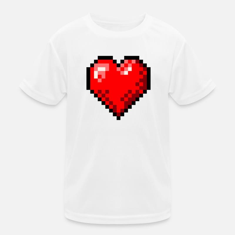 Pixel Art Rétro Single Heart T-shirt sport Enfant