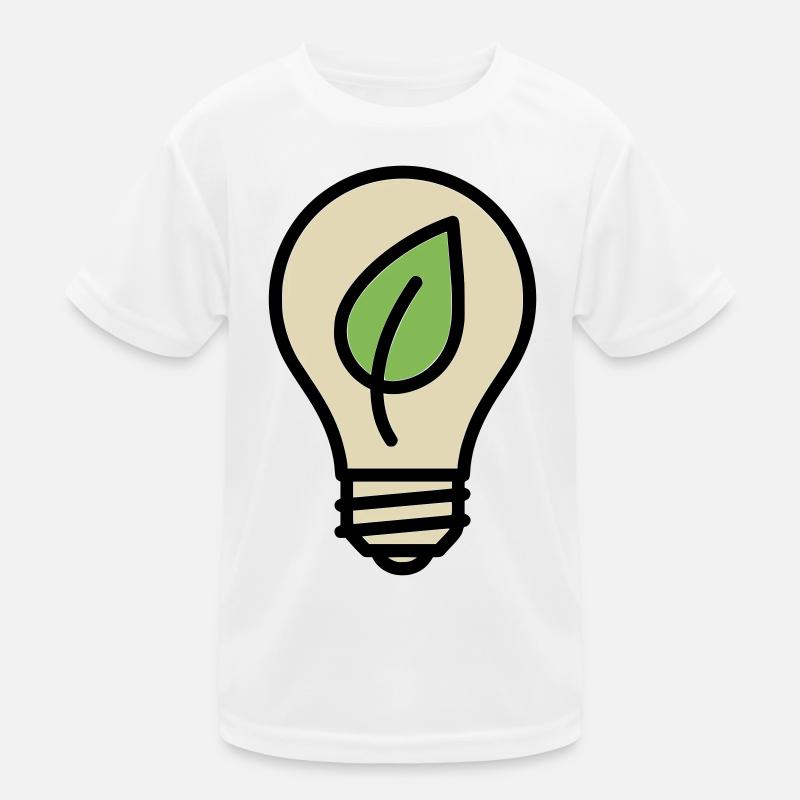 Light Bulb Leaf Eco Idea Kids Functional T-Shirt